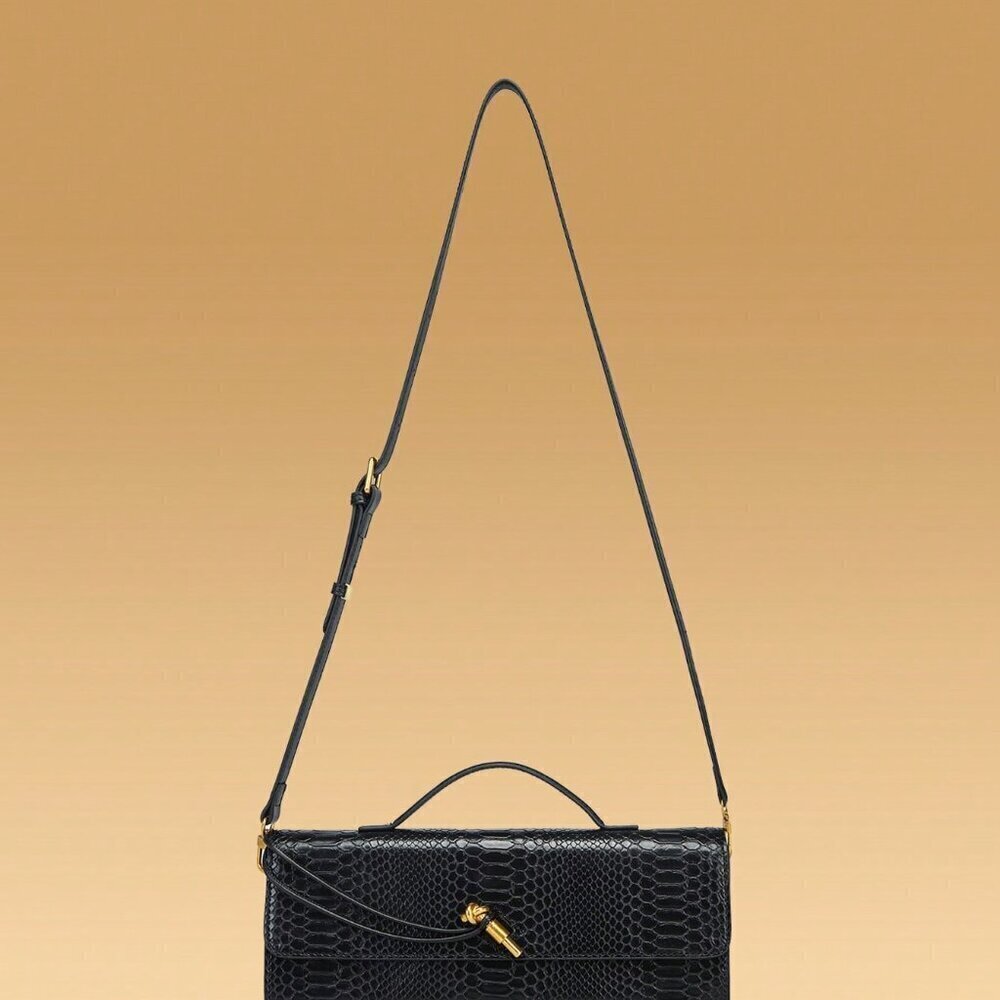 Black Preppy Women's Envelope Handbag - Picture 7 of 8